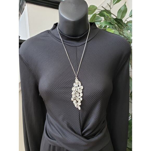 Forever 21 2 Piece Top & Pants Womens Size OX Black Knit Long Sleeve Drawstring - Picture 12 of 15